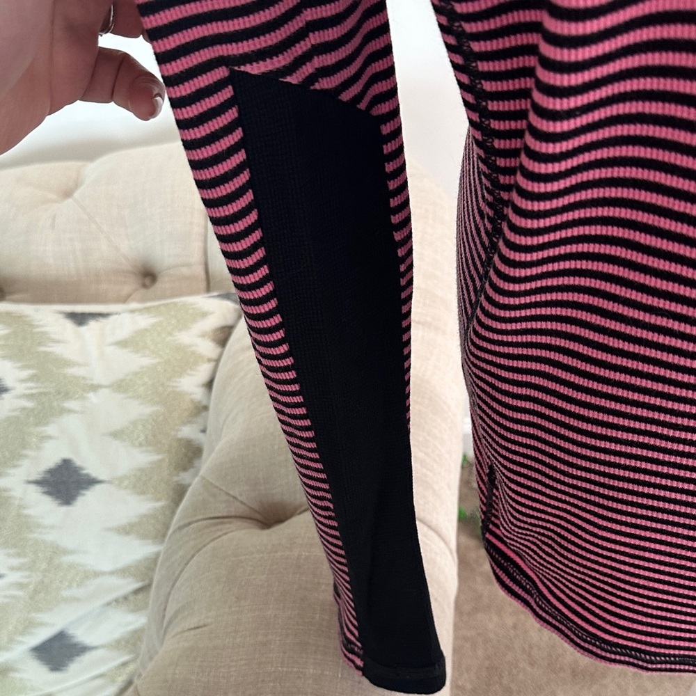 Lauren active Ralph Lauren Chic Striped Black and Pink Women's Sweatshirt - Picture 7 of 10